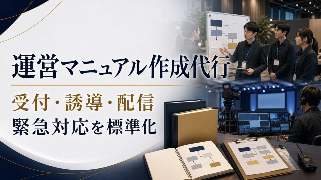イベント運営マニュアル作成代行とは？受付・誘導・配信・緊急対応を標準化する方法