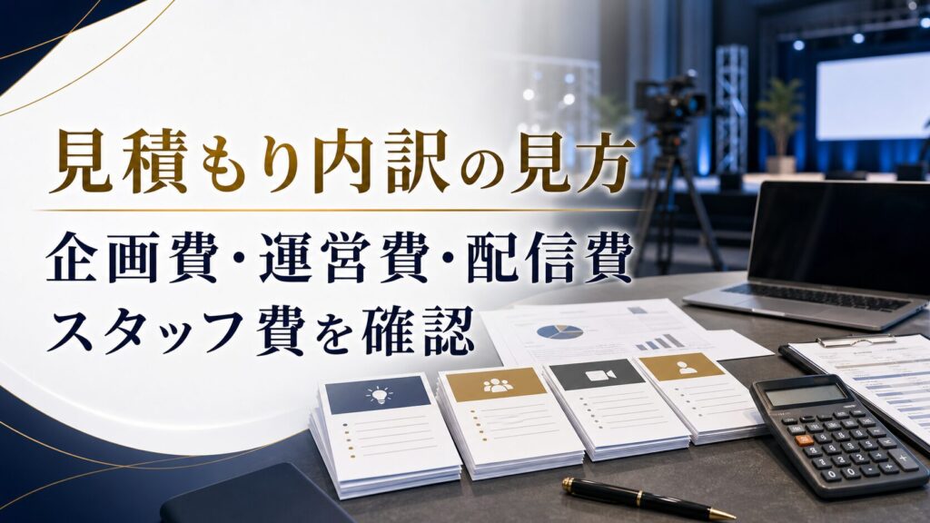 イベント制作会社の見積もり内訳｜企画費・運営費・配信費・スタッフ費の見方