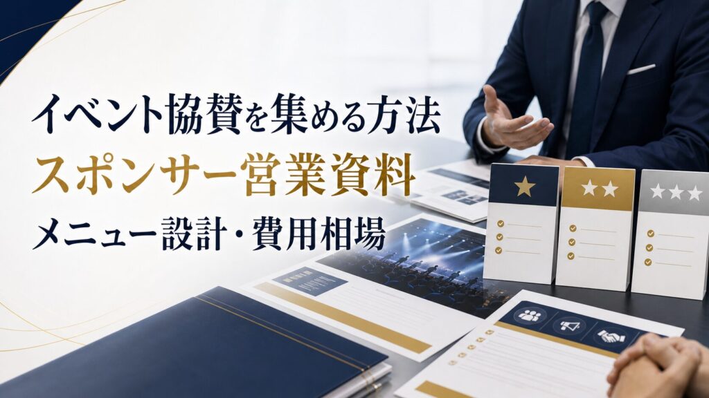 イベント協賛を集める方法｜スポンサー営業資料・メニュー設計・費用相場