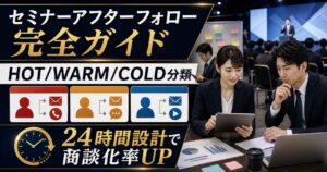 セミナーアフターフォローの完全ガイド｜HOT/WARM/COLD分類と24時間設計で商談化率を上げる