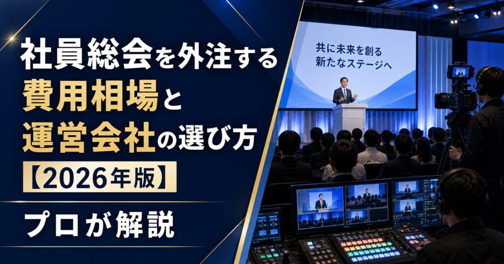 社員総会を外注する費用相場と運営会社の選び方【2026年版】プロが解説