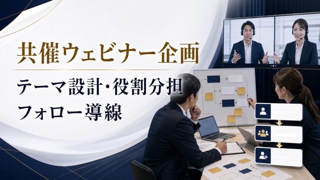 共催ウェビナーの企画方法|リード獲得で失敗しないテーマ設計・役割分担・フォロー導線