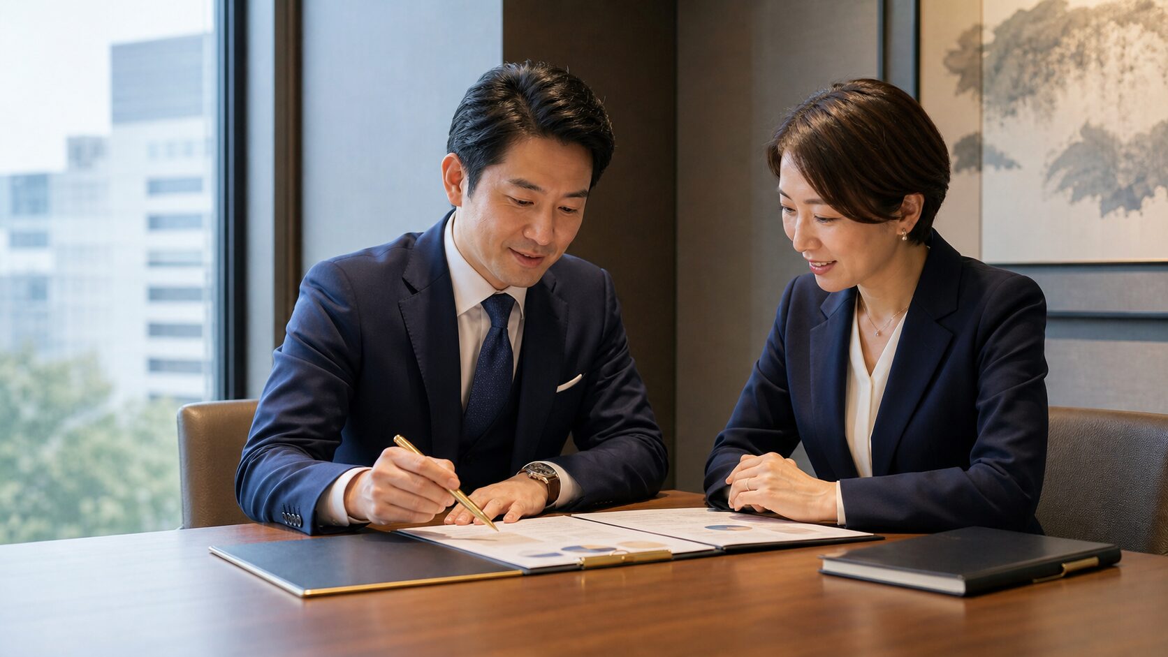 担当者と相談しながら範囲や見積を確認する様子