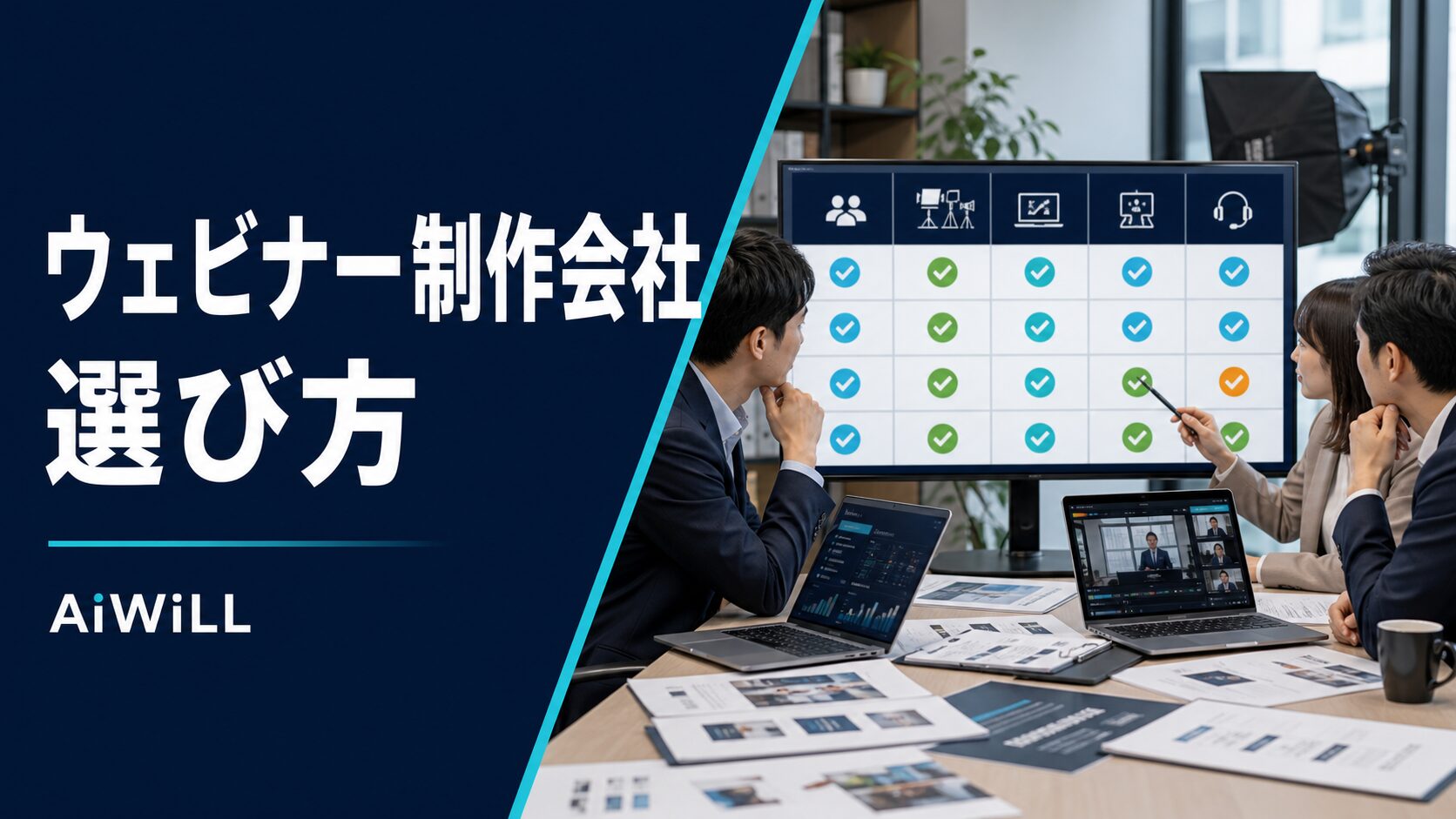 ウェビナー制作会社の選び方｜比較すべき7項目と失敗しない外注チェックリスト アイキャッチ