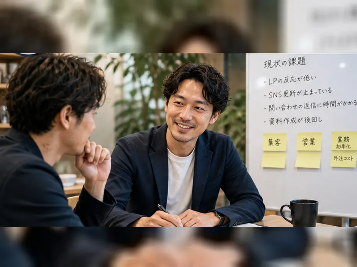 経営者とAI活用を相談するAiWiLL