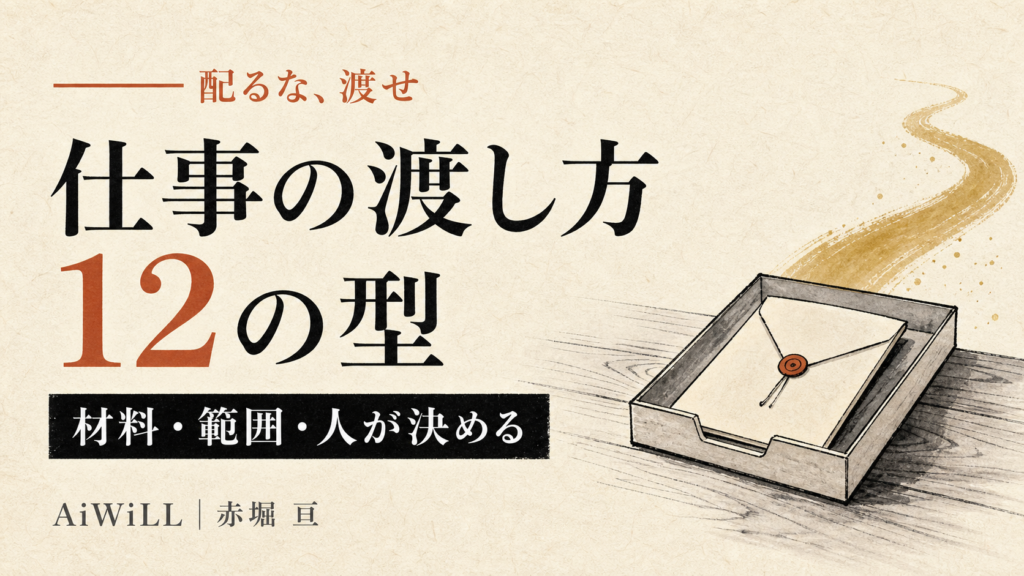 仕事の渡し方12の型。材料・範囲・人が決める
