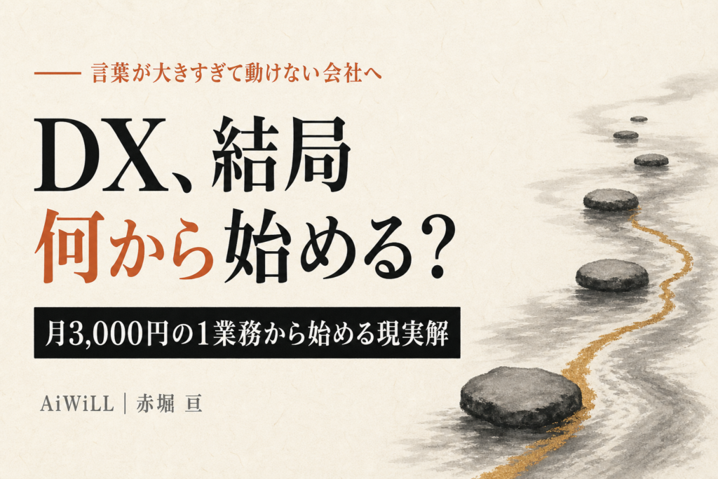 DX、結局何から始める？月3,000円の1業務から始める現実解