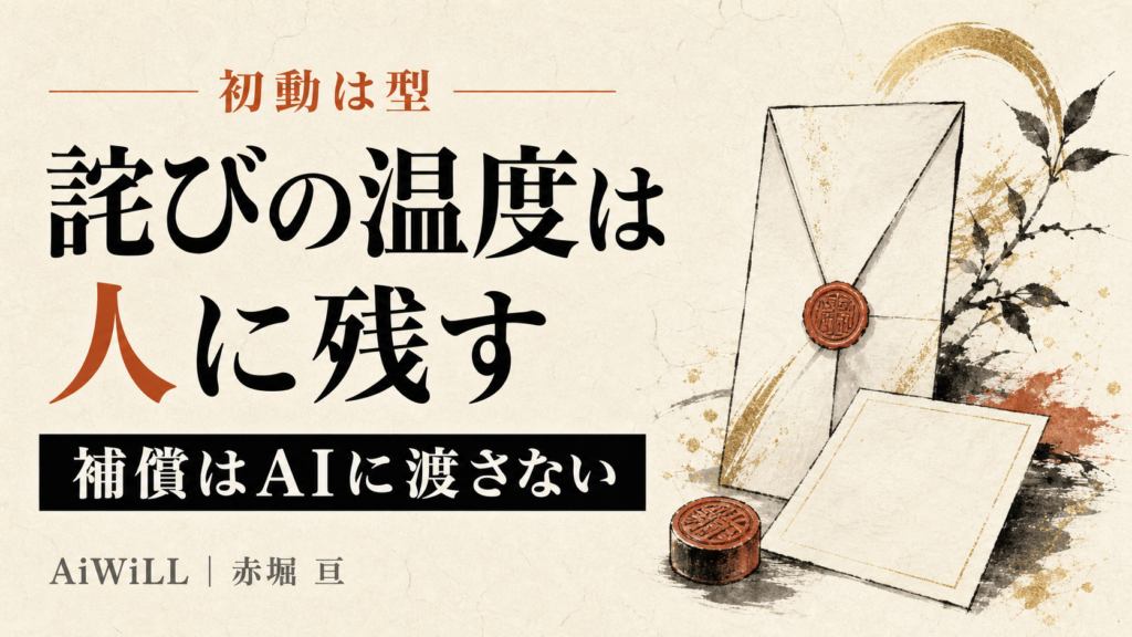 詫びの温度は人に残す。補償はAIに渡さない