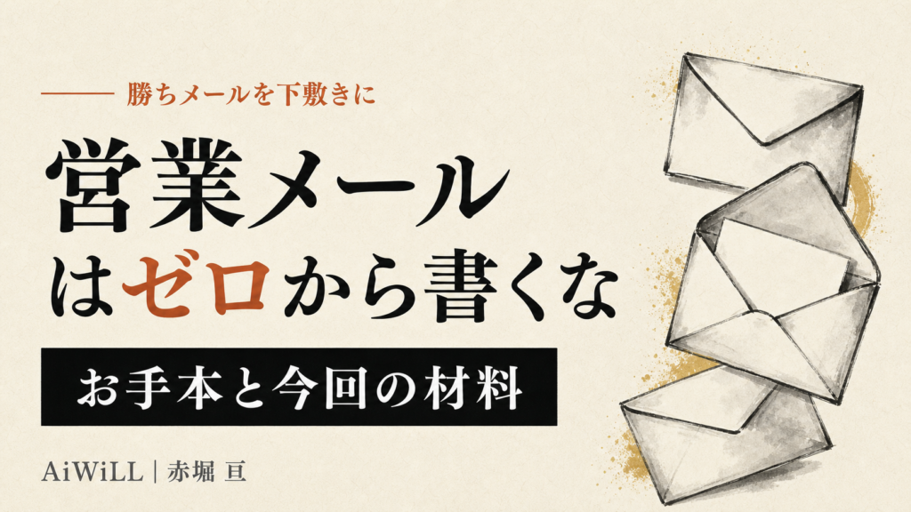 営業メールはゼロから書くな。お手本と今回の材料