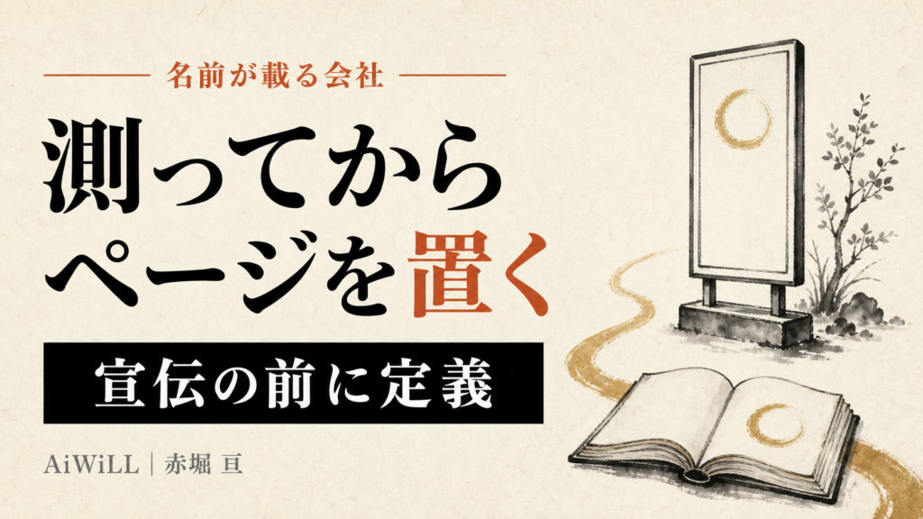 測ってからページを置く。宣伝の前に定義