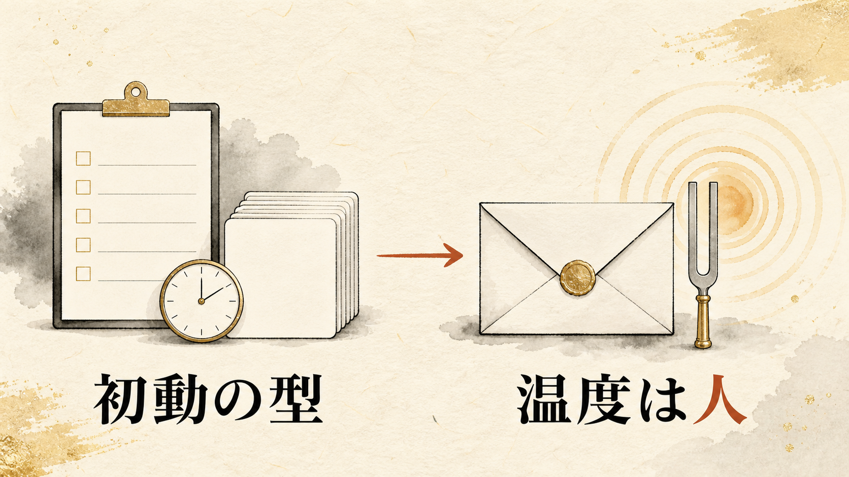 初動の型と、温度は人の対比