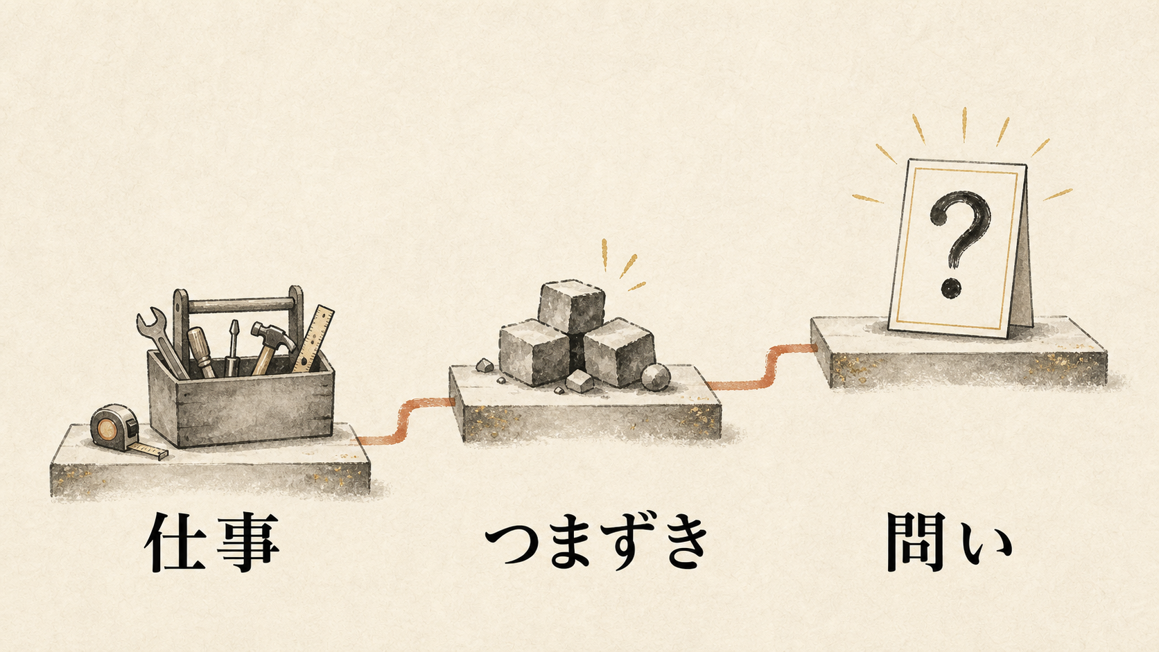 仕事、つまずき、問いの3ステップ