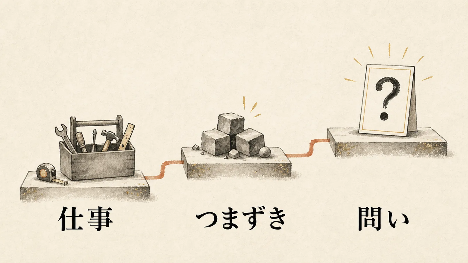 仕事、つまずき、問いの3ステップ